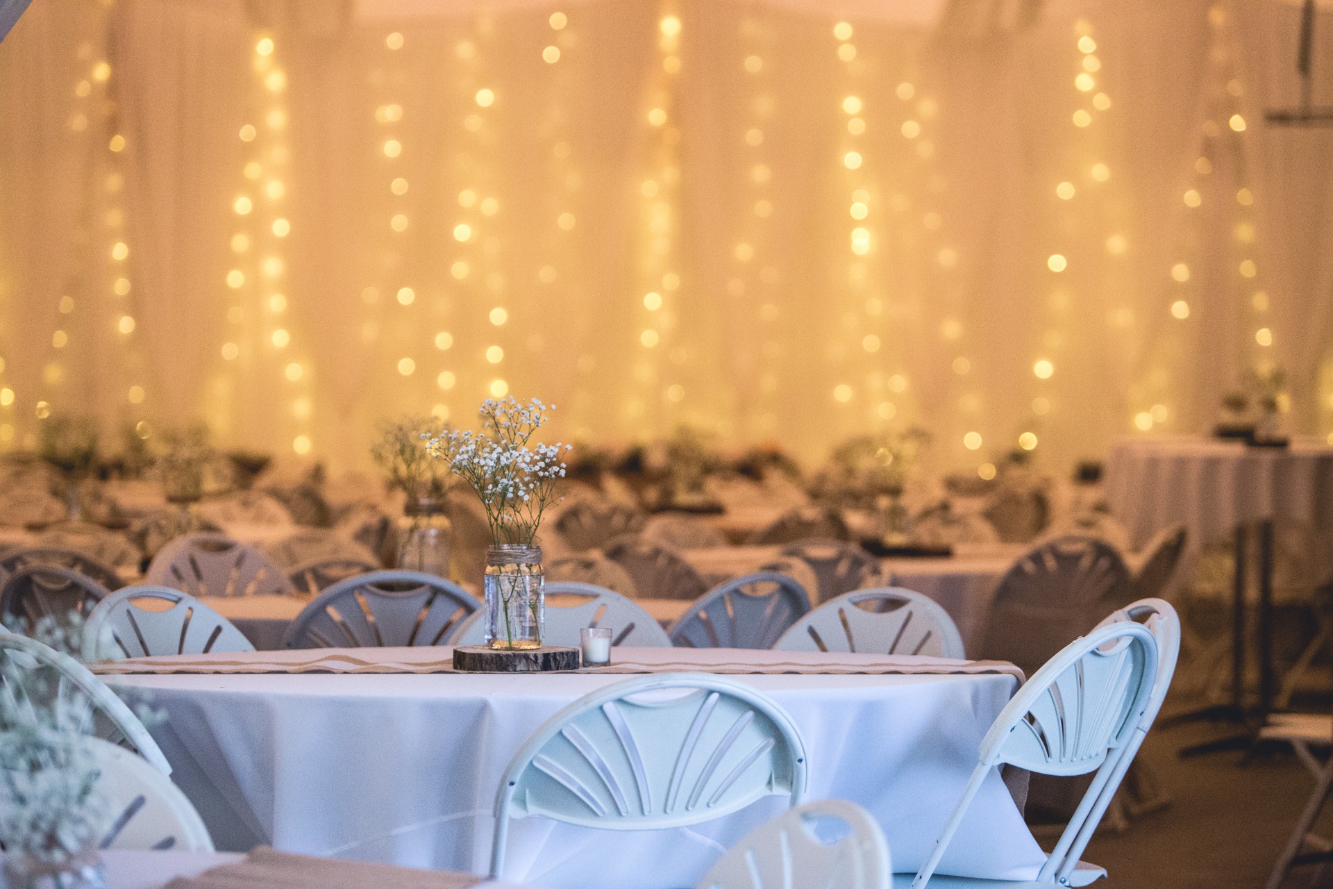 Rustic wedding reception decor